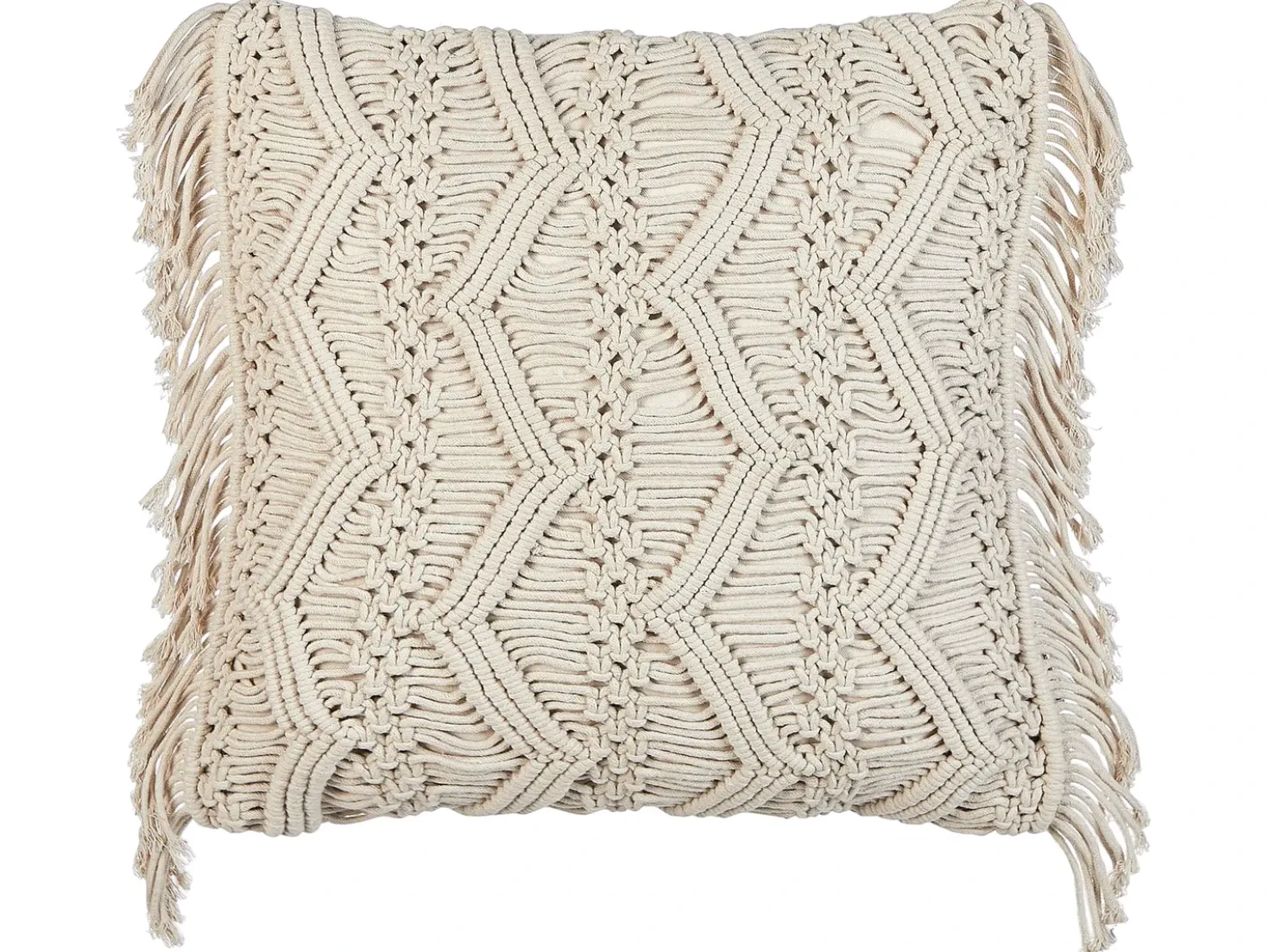 Set di 2 cuscini KIRIKKALE Cotone 45 x 45 cm Beige chiaro Trama geometrica