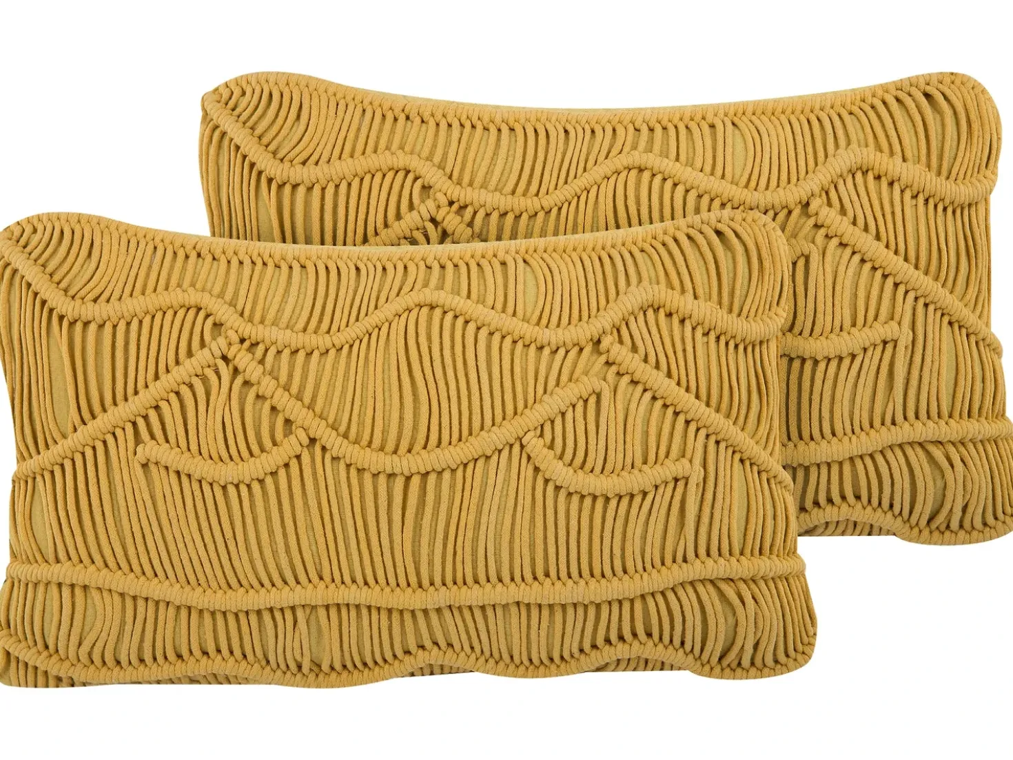 Set di 2 cuscini KIRIS Cotone 30 x 50 cm Giallo Trama geometrica