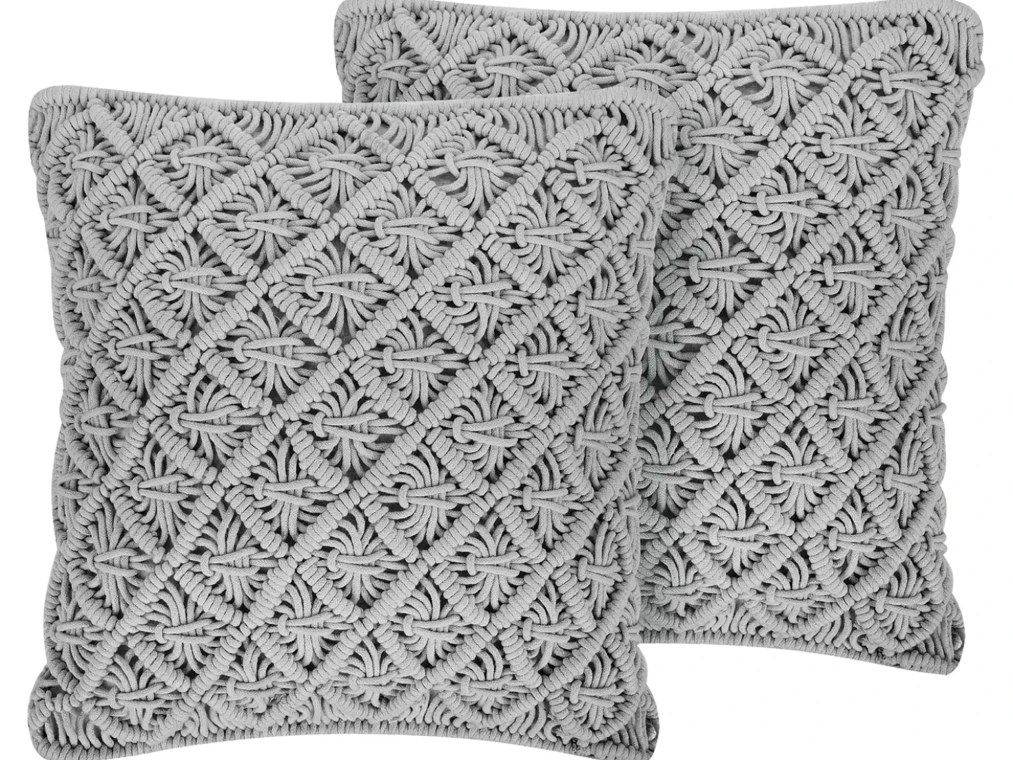 Set di 2 cuscini KIZKALESI Cotone 45 x 40 cm Grigio Trama geometrica