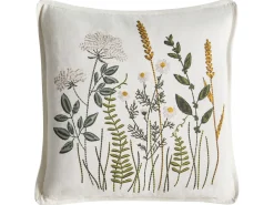 Set di 2 cuscini KNEMA Cotone 45 x 45 cm Bianco Trama floreale