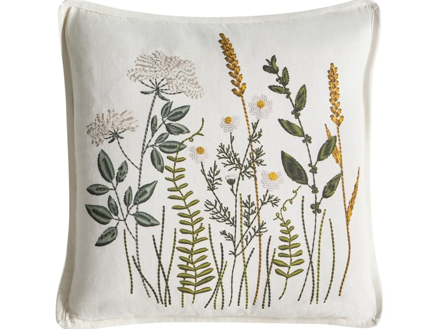 Set di 2 cuscini KNEMA Cotone 45 x 45 cm Bianco Trama floreale