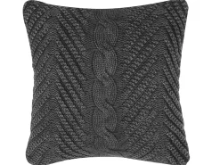 Set di 2 cuscini KONNI Cotone 45 x 45 cm Grigio Trama Chevron