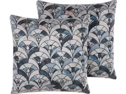 Set di 2 cuscini KOODAL 45 x 45 cm Multicolore Trama geometrica