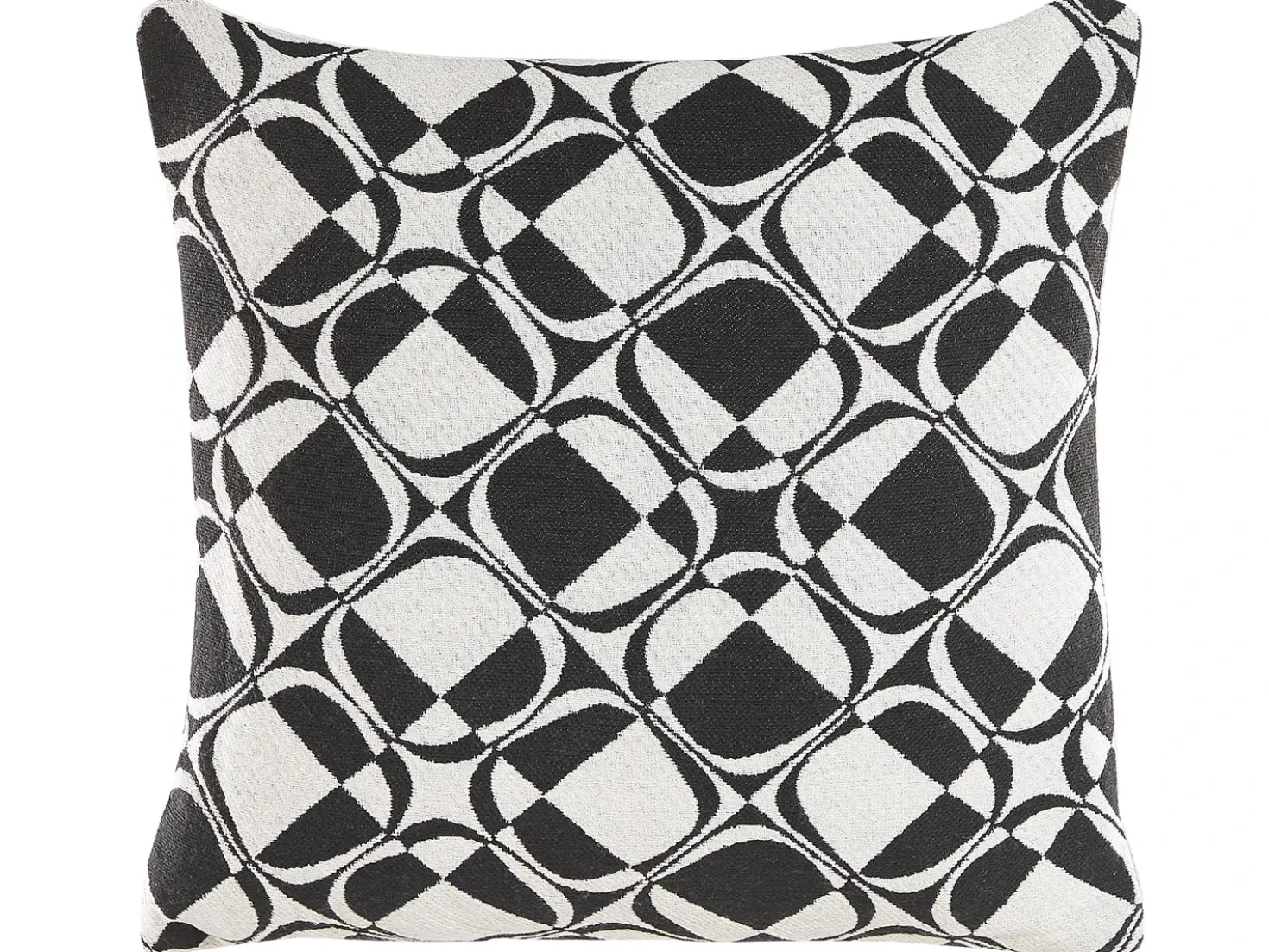 Set di 2 cuscini KOTURE Cotone 45 x 45 cm Nero/Bianco Trama geometrica