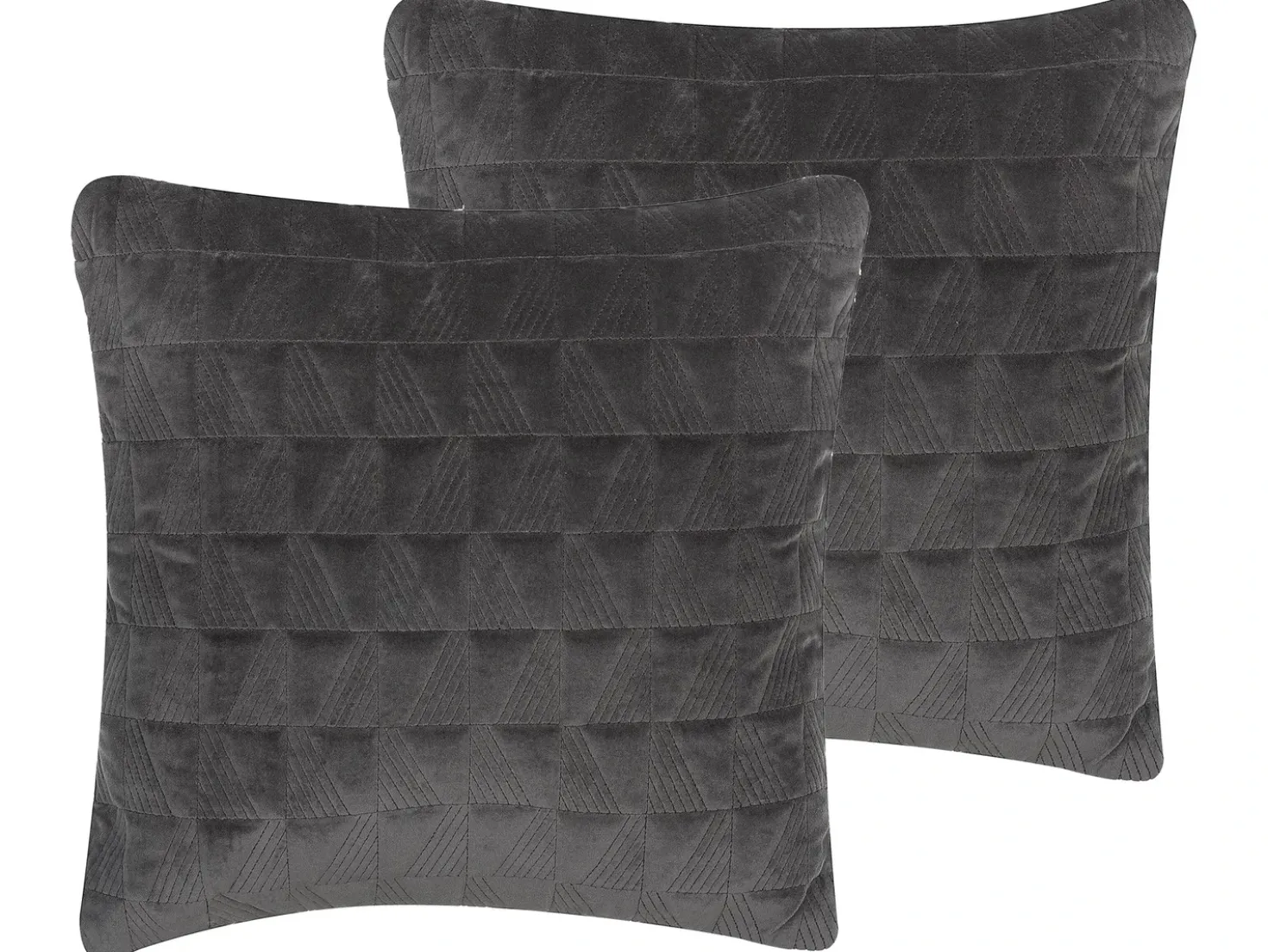 Set di 2 cuscini LALAM Cotone 45 x 45 cm Grigio Trama geometrica