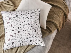 Set di 2 cuscini LAVENDER Velluto 45 x 45 cm Bianco Motivo Effetto terrazzo