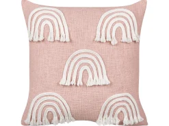Set di 2 cuscini LEEA Cotone 45 x 45 cm Rosa pastello