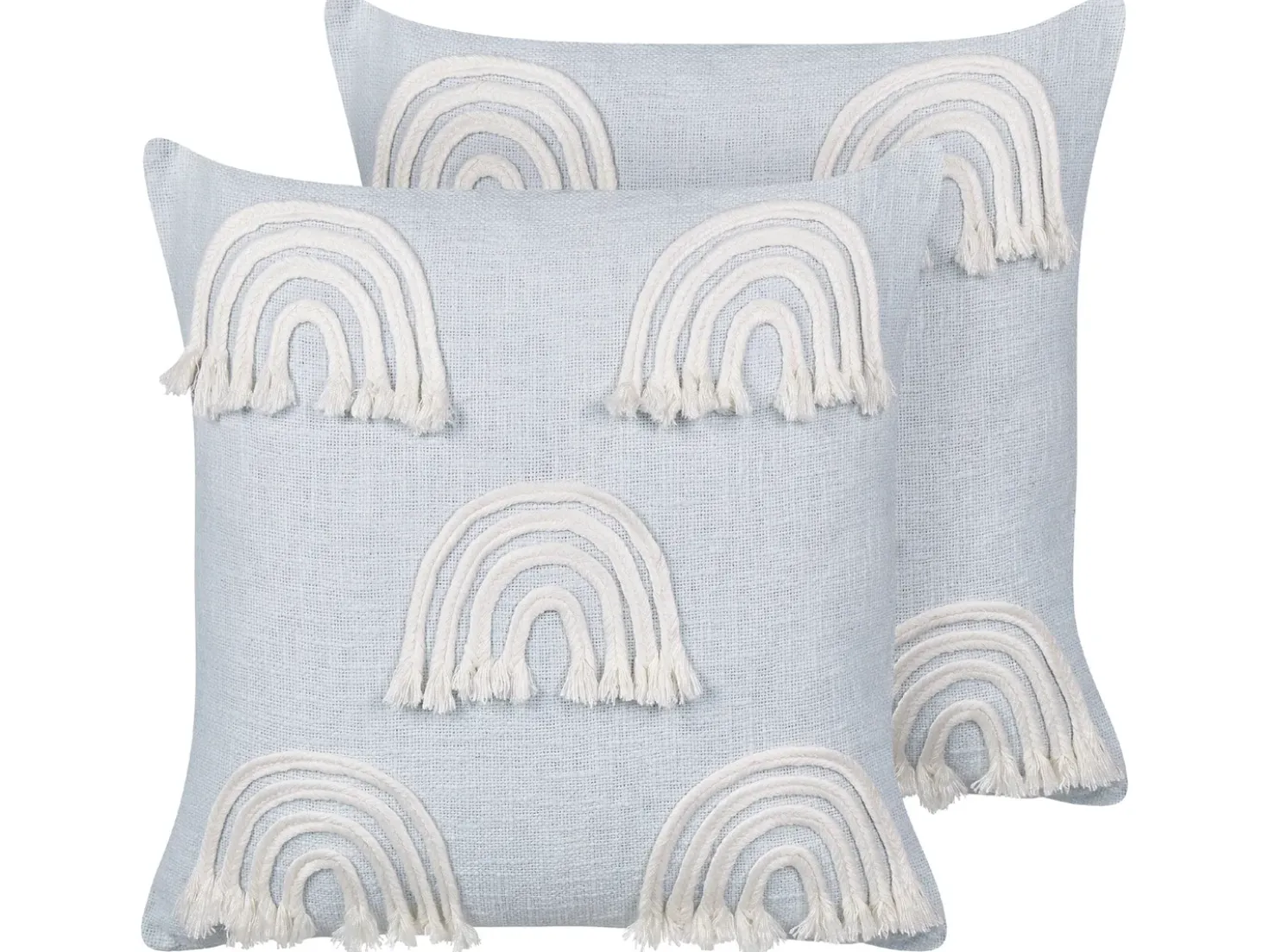 Set di 2 cuscini LEEA Cotone 45 x 45 cm Azzurro