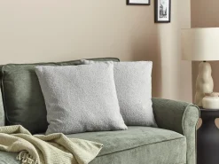 Set di 2 cuscini LEUZEA Bouclé 45 x 45 cm Grigio Tinta unita