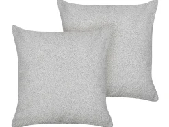Set di 2 cuscini LEUZEA Bouclé 45 x 45 cm Grigio Tinta unita