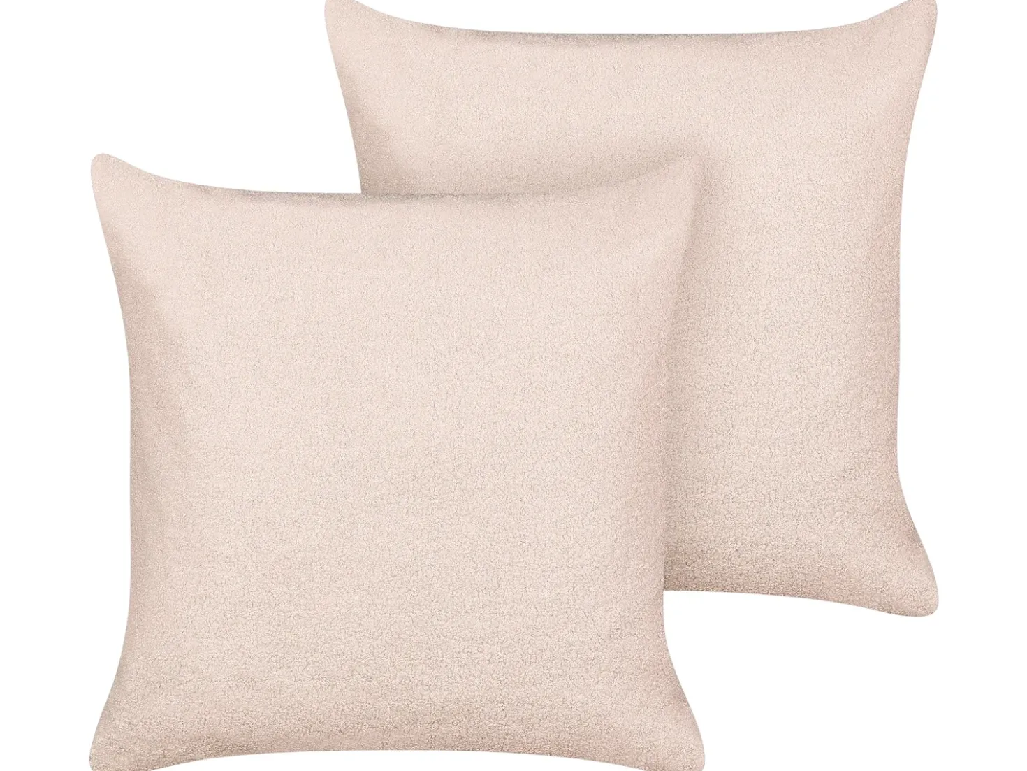 Set di 2 cuscini LEUZEA Bouclé 60 x 60 cm Rosa pastello Tinta unita