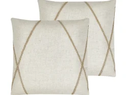 Set di 2 cuscini LICUALA 45 x 45 cm Beige Trama geometrica