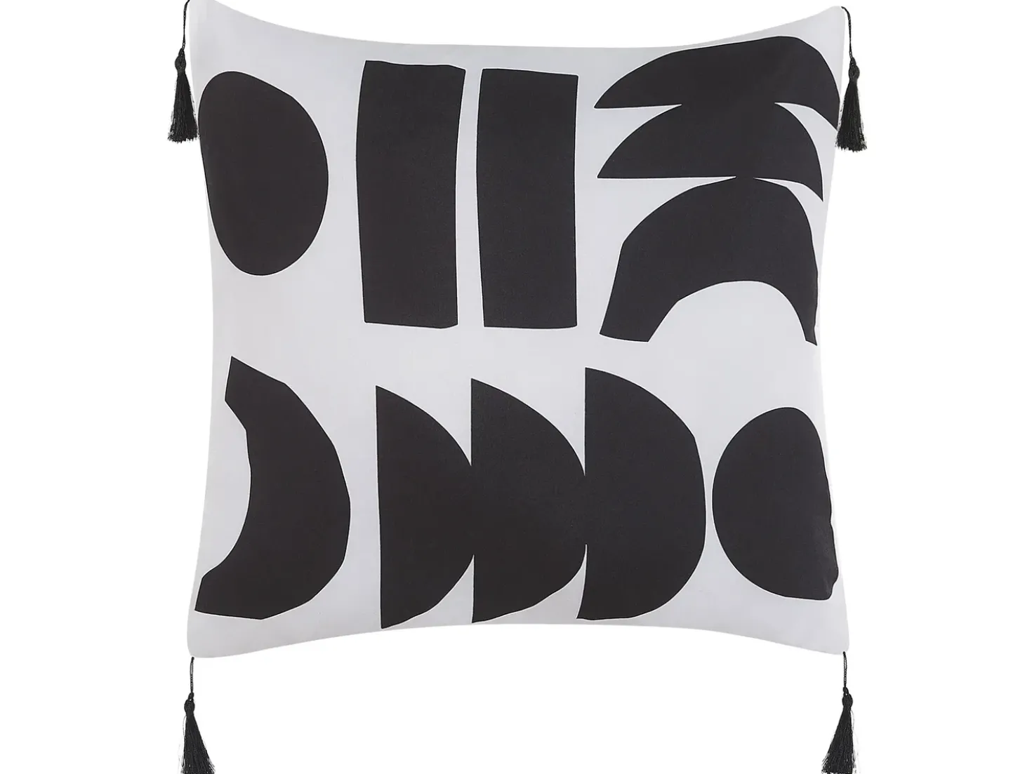 Set di 2 cuscini LIRIOPE 45 x 45 cm Nero/Bianco Trama geometrica