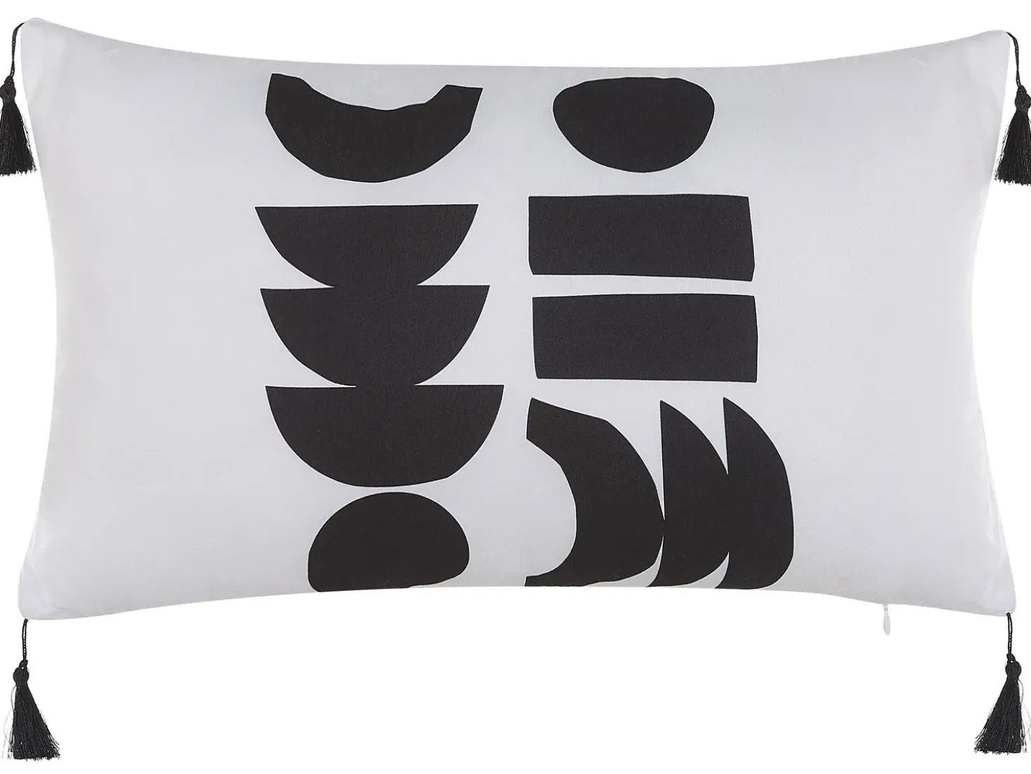 Set di 2 cuscini LIRIOPE 30 x 50 cm Nero/Bianco Trama geometrica