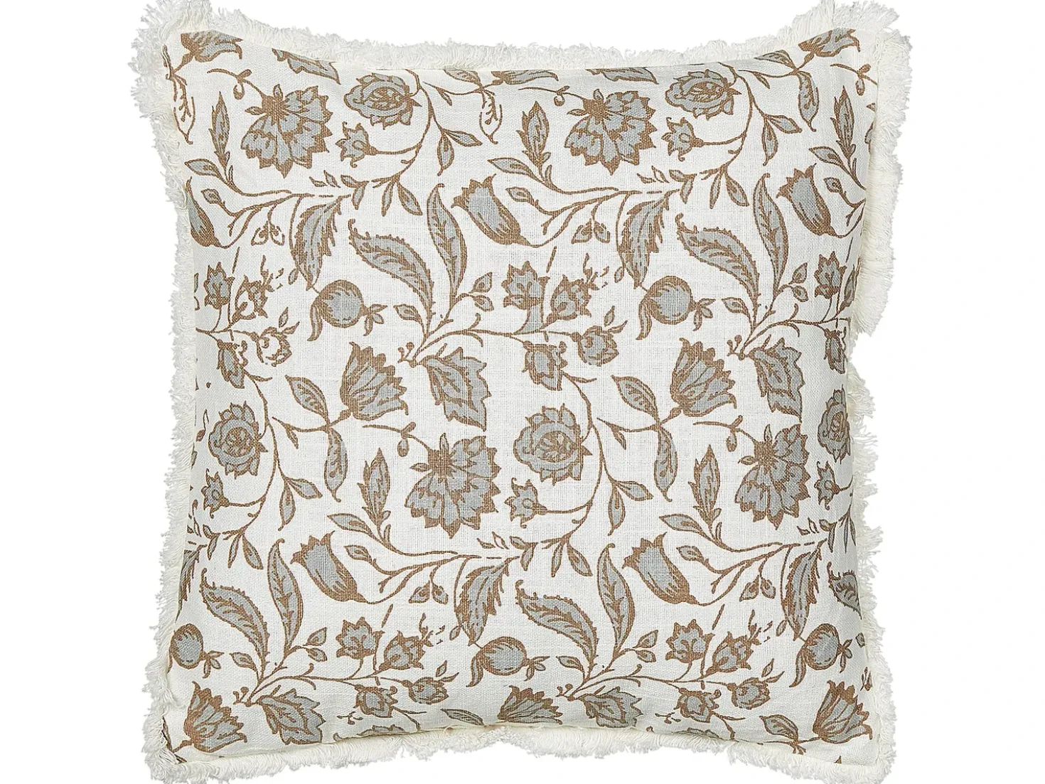 Set di 2 cuscini LIVISTONA Cotone 45 x 45 cm Bianco Trama floreale