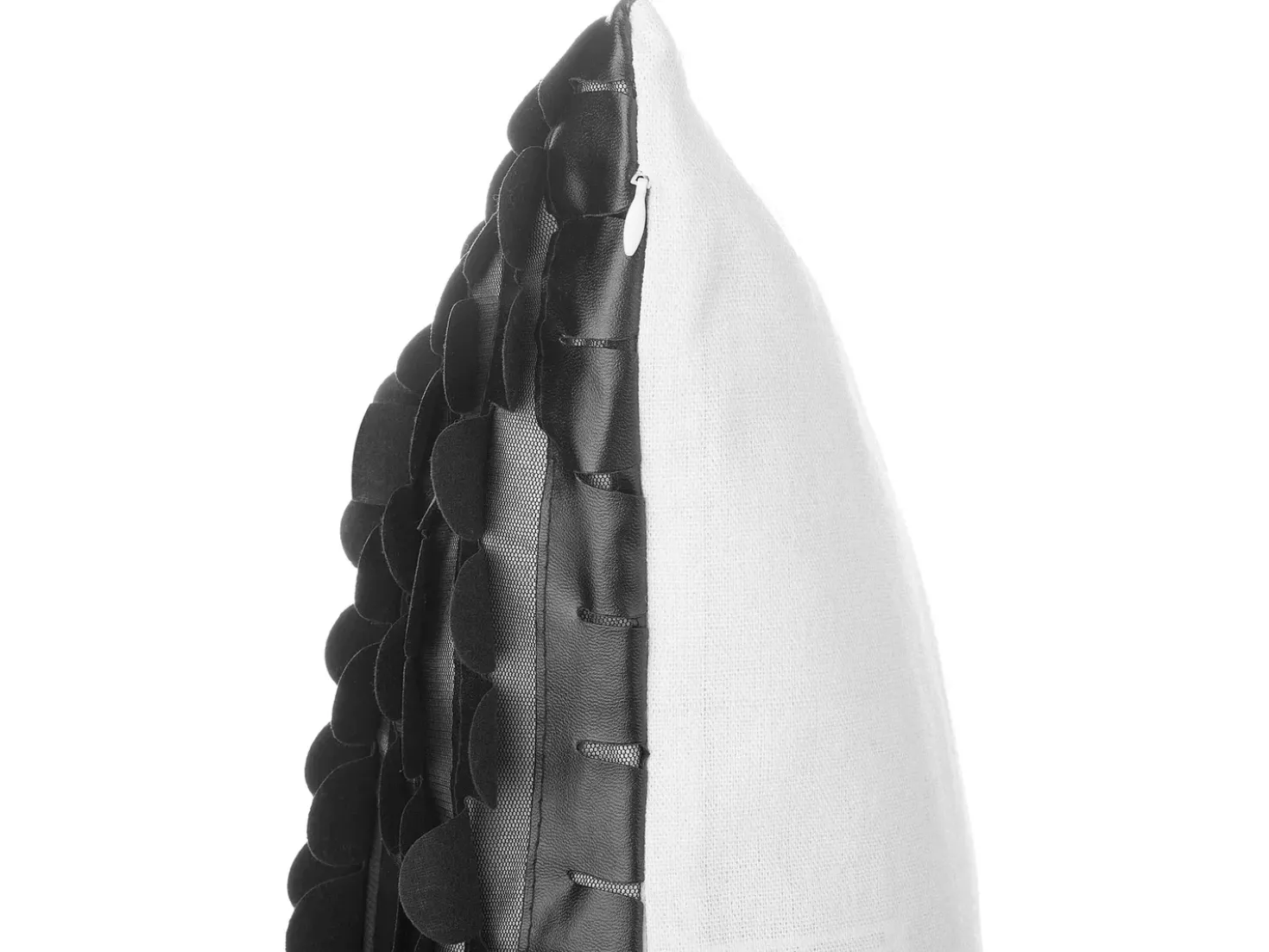 Set di 2 cuscini LOBELIA Pelle sintetica 45 x 45 cm Nero Tinta unita