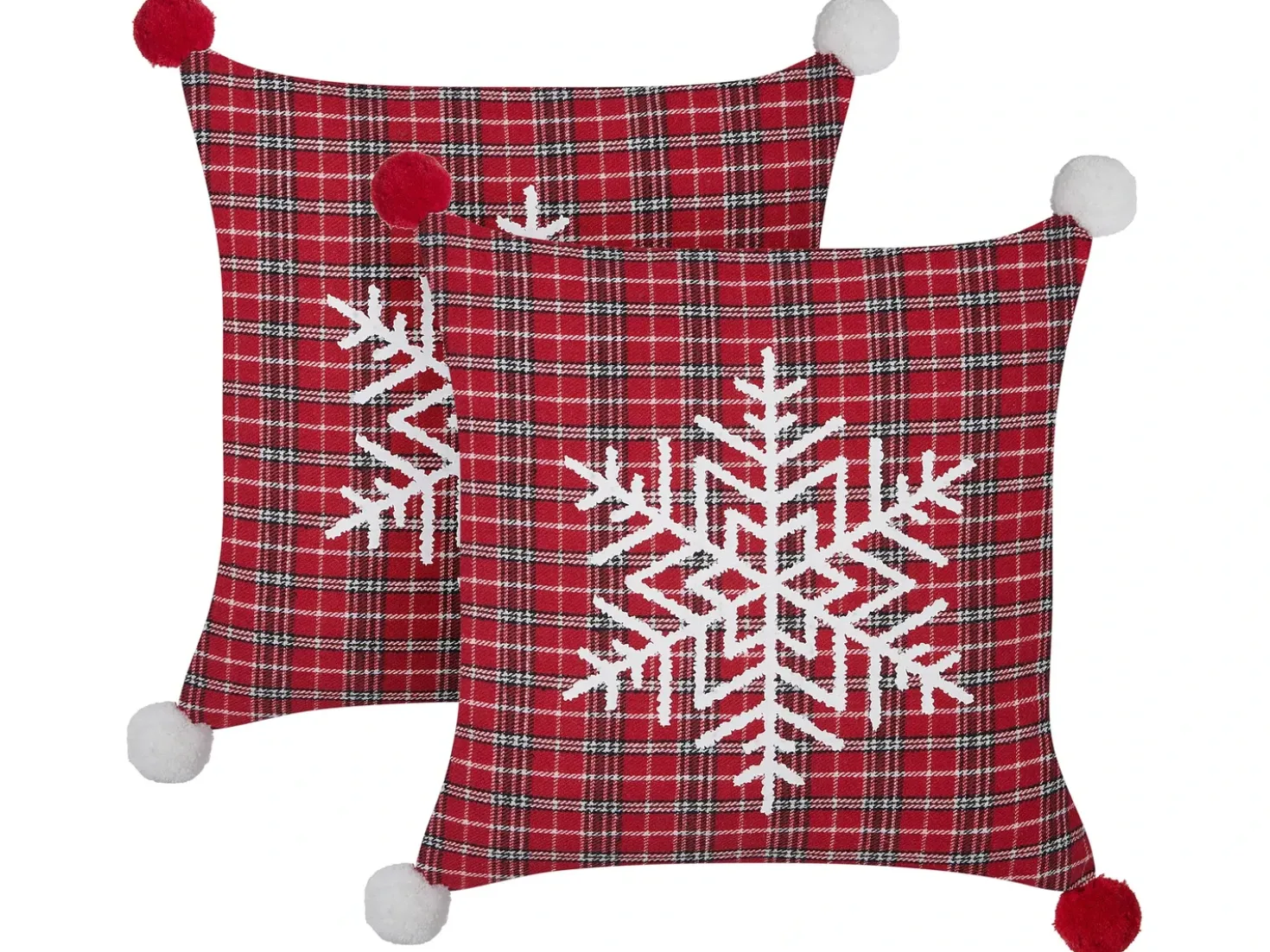 Set di 2 cuscini LONICERA 45 x 45 cm Rosso Modello natalizio