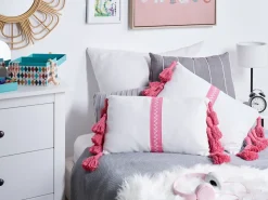 Set di 2 cuscini LOVELY Cotone 30 x 50 cm Bianco Rosa