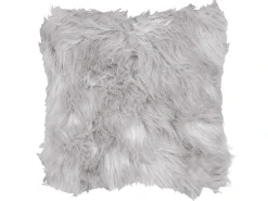 Set di 2 cuscini LUBHA Finta pelliccia 42 x 42 cm Grigio chiaro Tinta unita