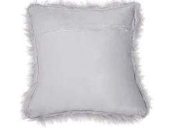Set di 2 cuscini LUBHA Finta pelliccia 42 x 42 cm Grigio chiaro Tinta unita