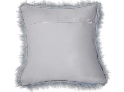 Set di 2 cuscini LUBHA Finta pelliccia 42 x 42 cm Blu scuro Tinta unita