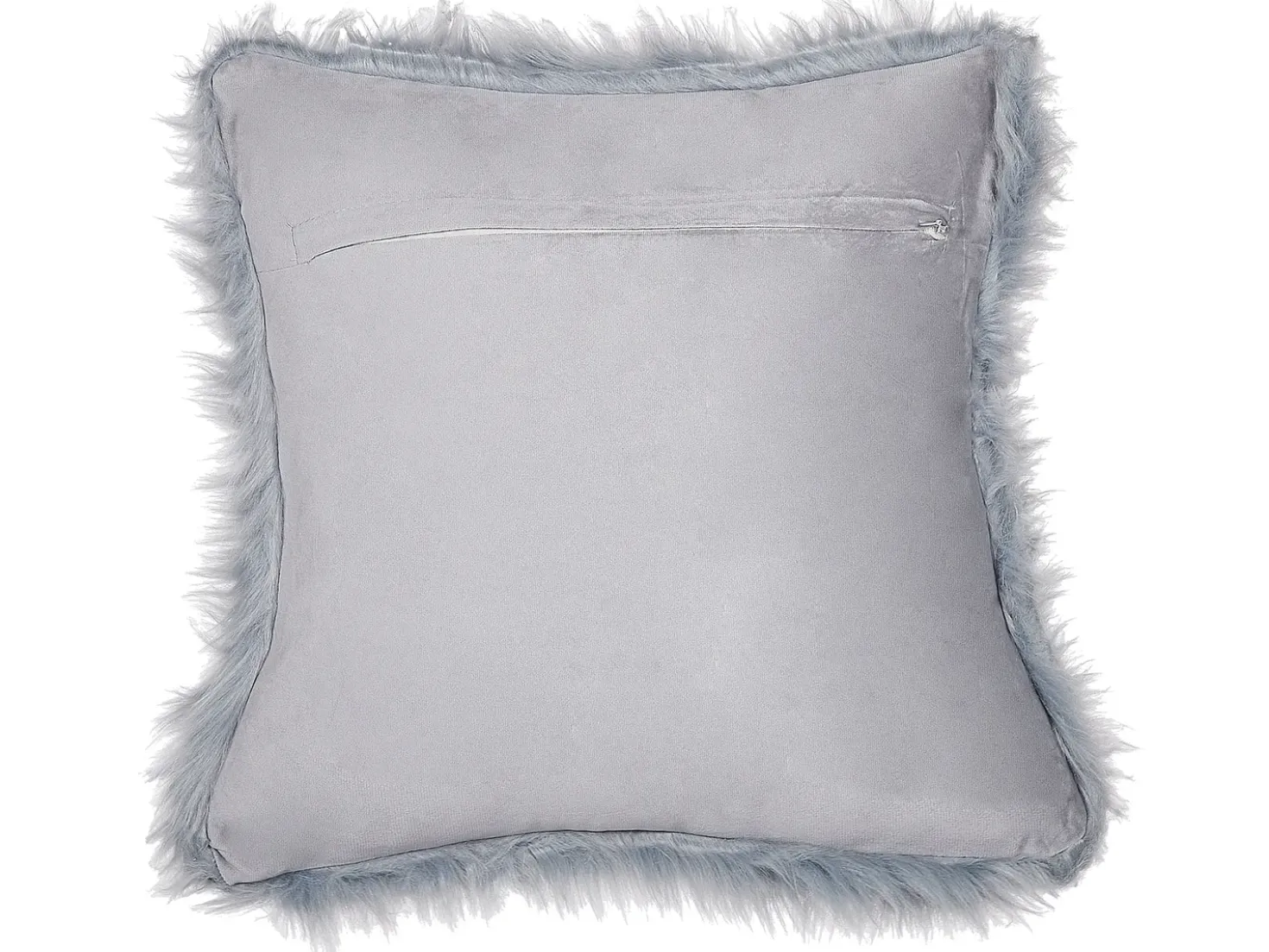 Set di 2 cuscini LUBHA Finta pelliccia 42 x 42 cm Blu scuro Tinta unita
