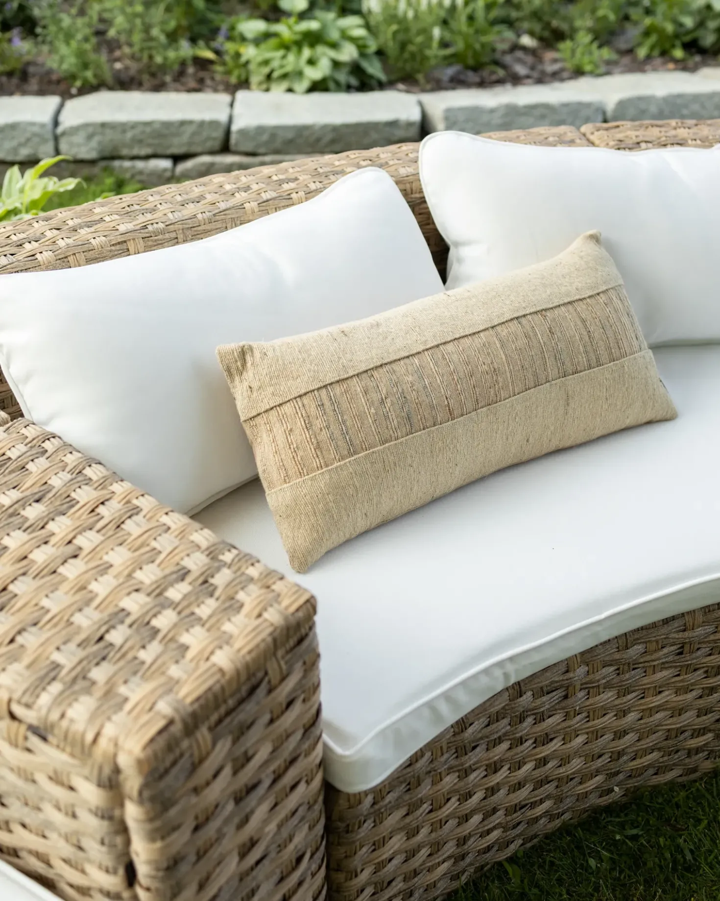 Set di 2 cuscini LUINA Iuta 30 x 70 cm Beige Tinta unita