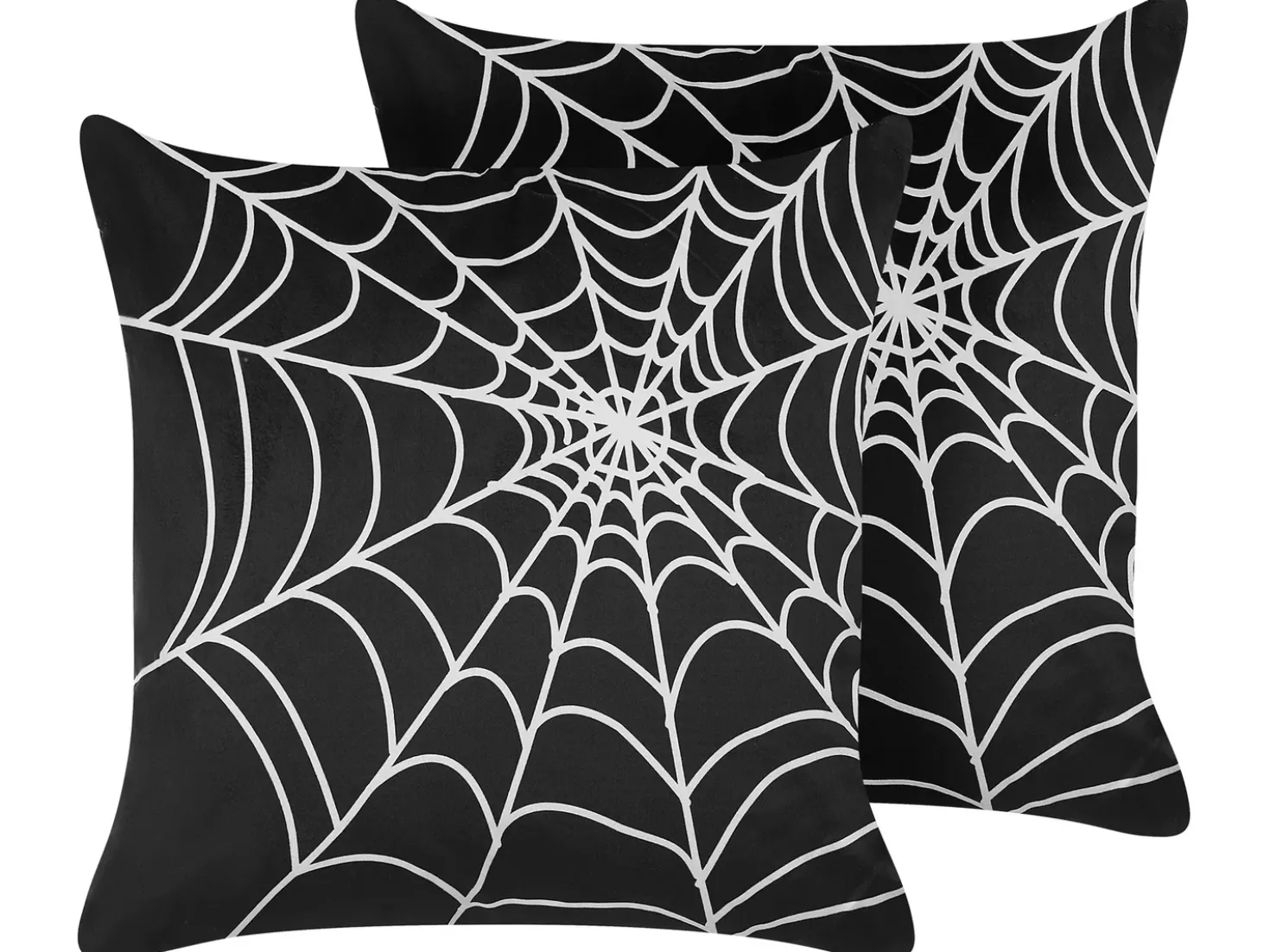 Set di 2 cuscini LYCORIS Velluto 45 x 45 cm Nero Trama astratta