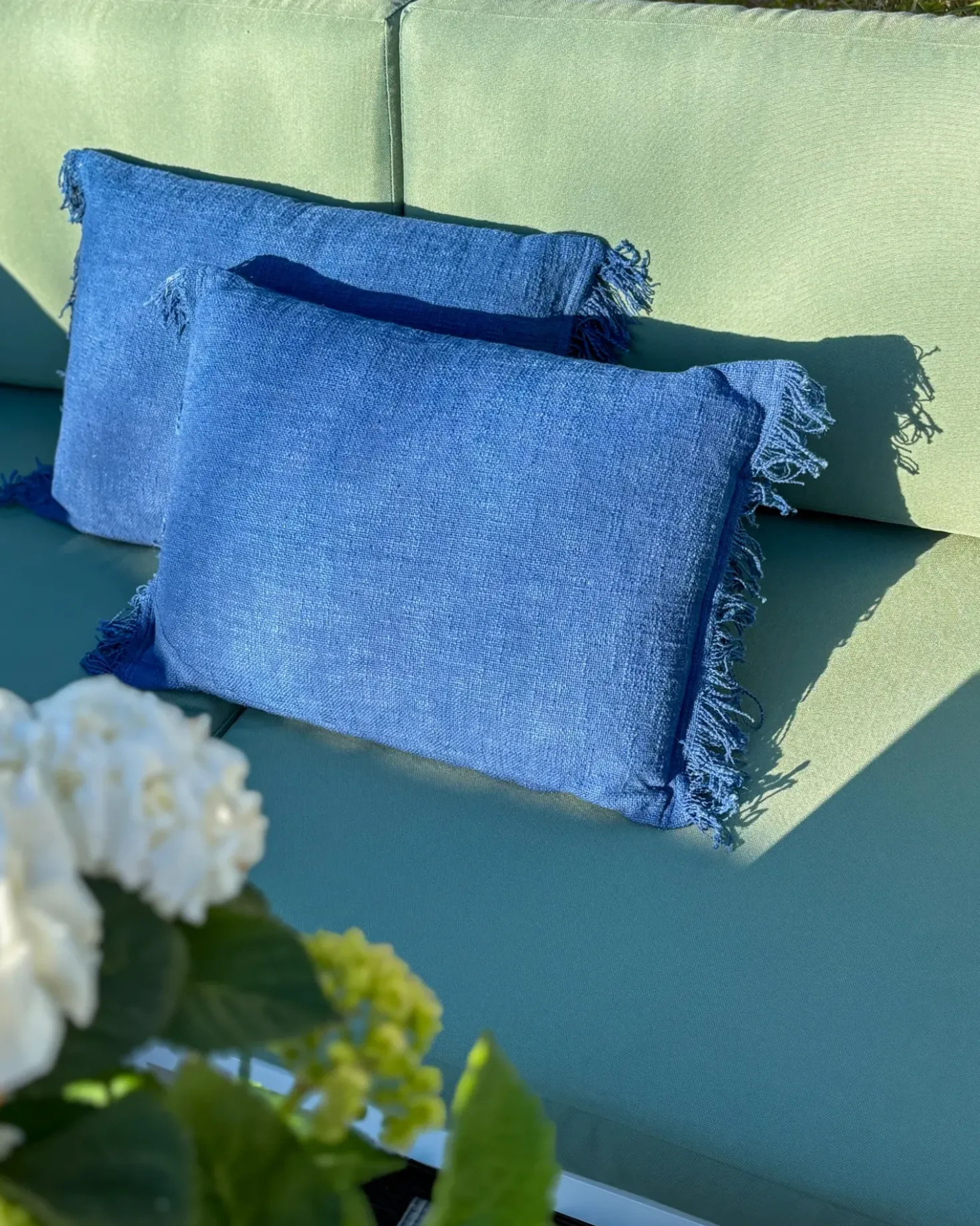 Set di 2 cuscini MABA Cotone 50 x 35 cm Blu marino Tinta unita