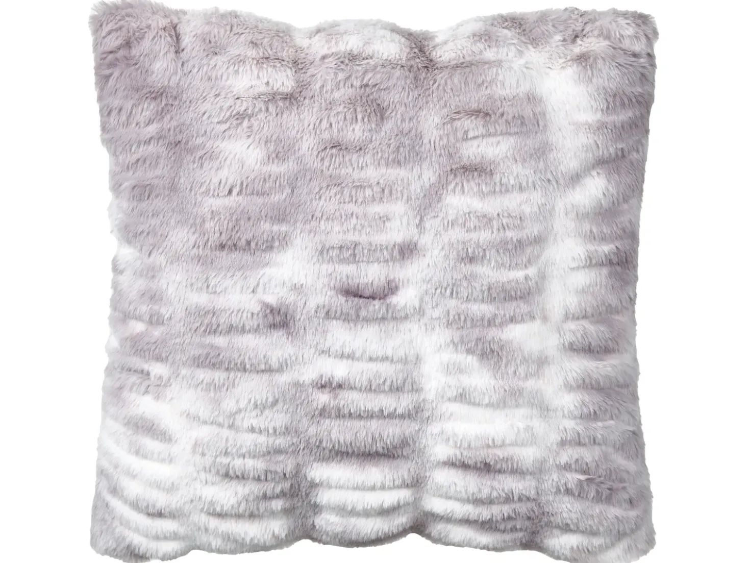 Set di 2 cuscini MACODES Finta pelliccia 45 x 45 cm Grigio chiaro Tinta unita