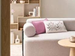 Set di 2 cuscini MADHUCA Cotone 30 x 50 cm Bianco Trama floreale