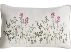 Set di 2 cuscini MADHUCA Cotone 30 x 50 cm Bianco Trama floreale