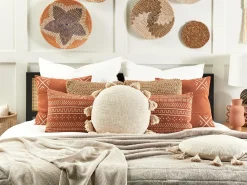 Set di 2 cuscini MADIA Cotone 45 x 45 cm Beige chiaro Tinta unita
