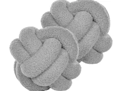 Set di 2 cuscini MALNI Bouclé 19 x 19 cm Grigio Tinta unita