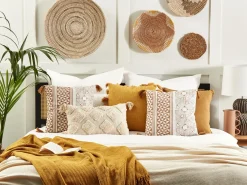 Set di 2 cuscini MALUS Cotone 45 x 45 cm Marrone chiaro Trama orientale