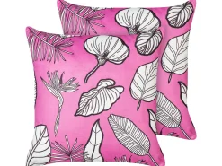 Set di 2 cuscini MALVA Velluto 45 x 45 cm Rosa Trama floreale