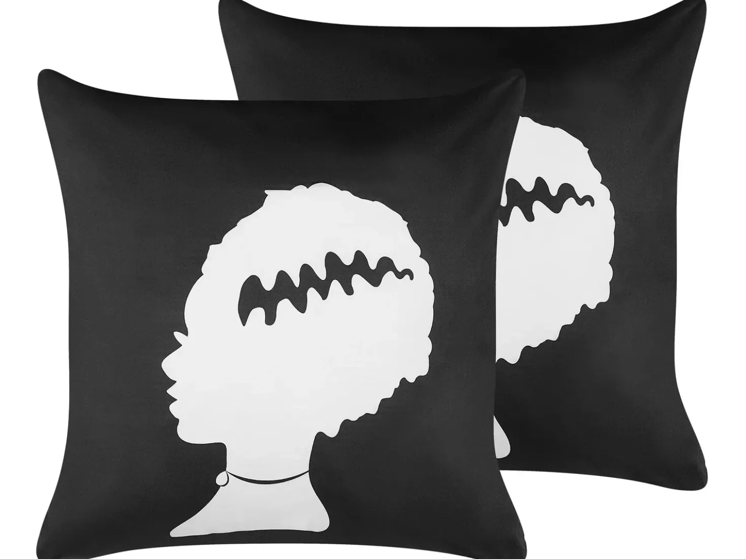 Set di 2 cuscini MANDEVILLA Velluto 45 x 45 cm Nero Trama astratta