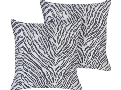 Set di 2 cuscini MANETTI 45 x 45 cm Nero/Bianco Trama animale