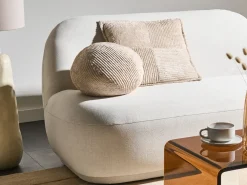 Set di 2 cuscini MARANTA Velluto a coste 30 x 30 cm 45 x 45 cm Beige chiaro Tinta unita