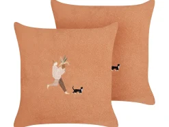 Set di 2 cuscini MARIGOLD 45 x 45 cm Arancione Tinta unita