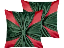 Set di 2 cuscini MARSHMALLOW Velluto 45 x 45 cm Rosso Modello natalizio