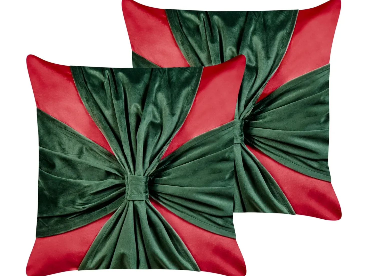 Set di 2 cuscini MARSHMALLOW Velluto 45 x 45 cm Rosso Modello natalizio