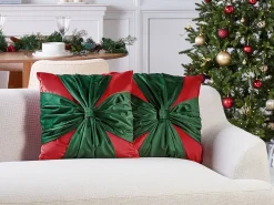 Set di 2 cuscini MARSHMALLOW Velluto 45 x 45 cm Rosso Modello natalizio