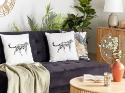 Set di 2 cuscini MARULA Cotone 45 x 45 cm Bianco Trama animale