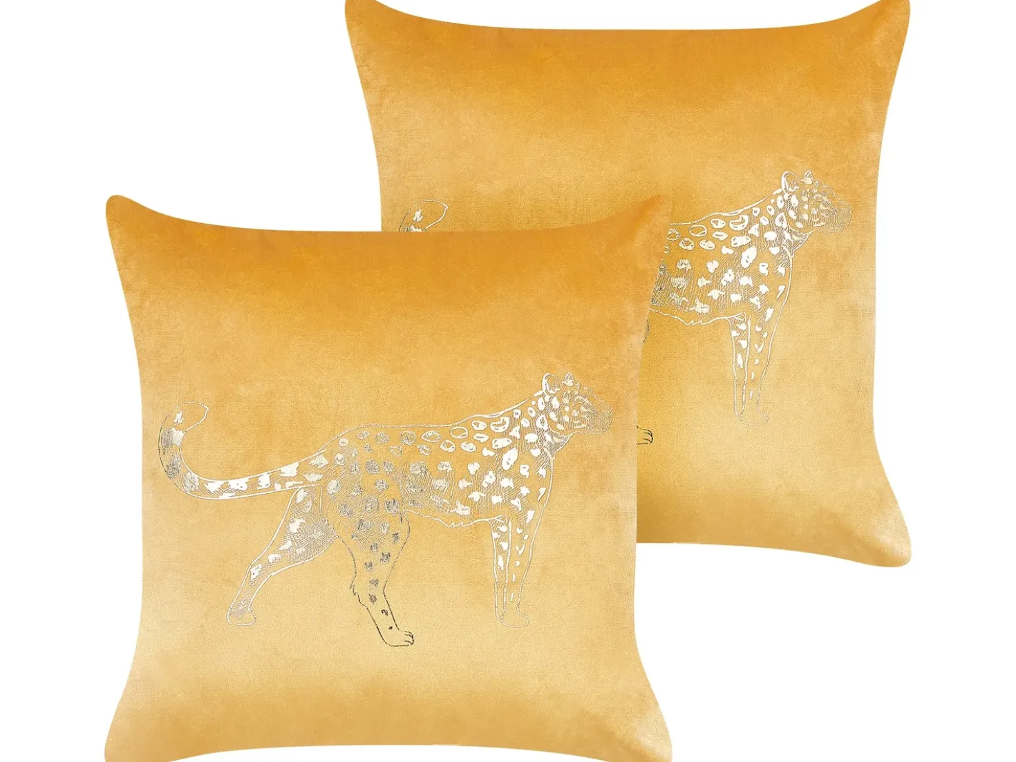 Set di 2 cuscini MARULA Velluto 45 x 45 cm Senape Trama animale