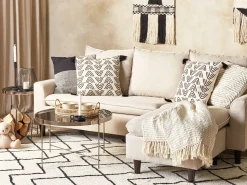 Set di 2 cuscini MAYS Cotone 45 x 45 cm Bianco Trama geometrica