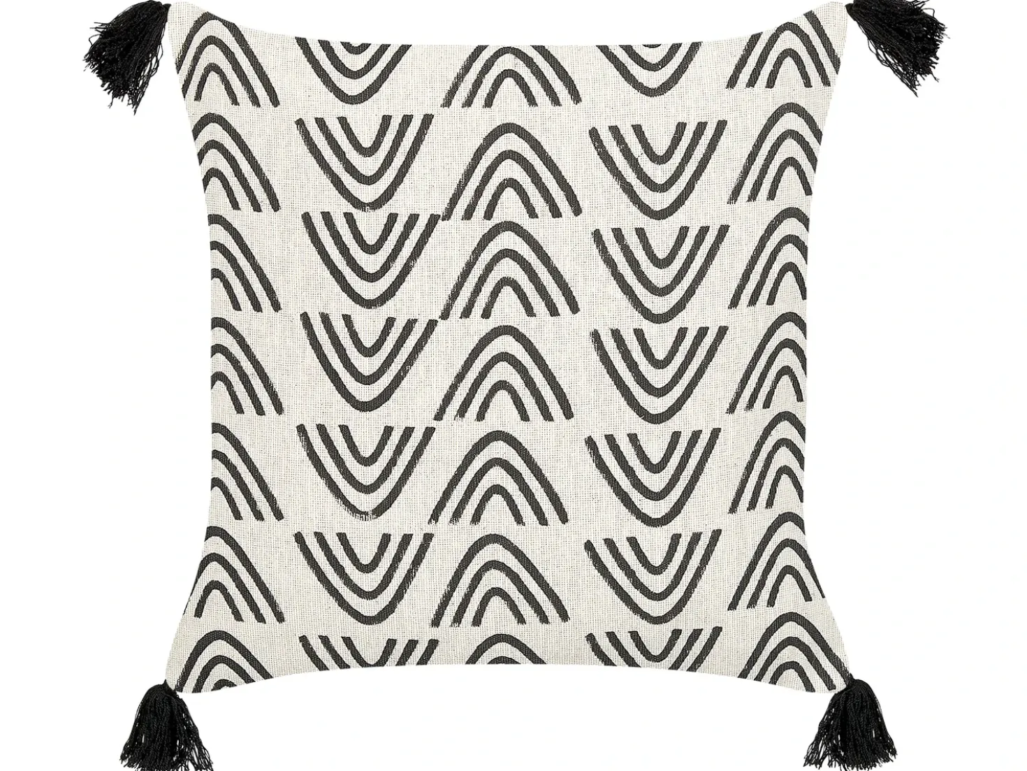 Set di 2 cuscini MAYS Cotone 45 x 45 cm Bianco Trama geometrica