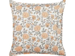 Set di 2 cuscini MEADIA Cotone 45 x 45 cm Rosso Trama floreale
