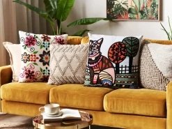 Set di 2 cuscini MEHSANA Cotone 50 x 50 cm Multicolore Trama animale