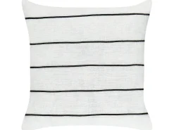 Set di 2 cuscini MILAS Lino 50 x 50 cm Nero/Bianco A strisce